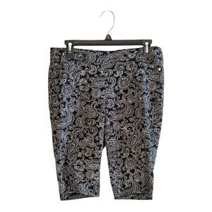 Rafaella Women's Bermuda Shorts with a black and white paisley pattern